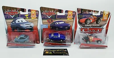 LOT OF 3 - Disney/Pixar Cars - Race Fans (MARTYCHRISTINAMAMA BERNOULLI) - NEW! • $22.48