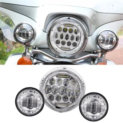 $89.99 • Buy 7  Inch Headlight + 4.5  Passing Lights For Yamaha V Star 650 XVS650A Classic 