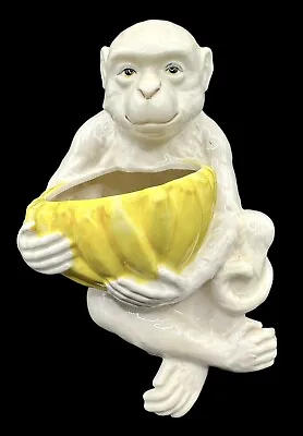 Rare Vintage Napcoware Shelf Sitter Planter Monkey Bananas White Yellow 6 Inches • $149.99