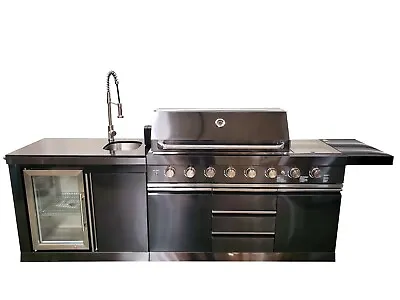 NEW Black Stainless Steel Outdoor BBQ Kitchen Grill Island  W/ Refrigerator Sink • $8499