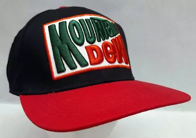 Mountain Dew Black & Red Snapback Cap - Great Condition • $9.97