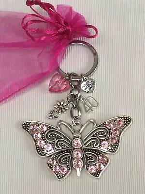 BUTTERFLY 18th 13th 16th 21st 30th 40th 50th 60th 70th 80 Birthday GIFT KEYRING • £4.99