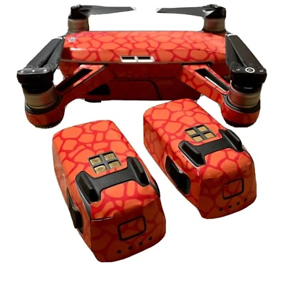 $23.17 • Buy Dji Spark Wrap W/2 Extra Battery Wrap / Orange Stone-Skin / Sticker /Decal