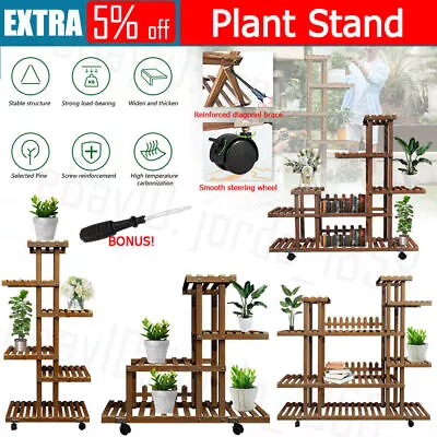 Various Wood Wooden Plant Stand Great Flower Plants Collection Display Shelves • $39.89