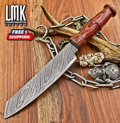 Forged Chef Knife Twist Damascus Hard Wood EDC Limited Edition • $8.50