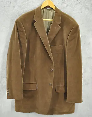 Claiborne Mens Corduroy Jacket 46 Long Sport Coat Brown Single Breasted Academia • $27.99