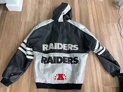 Vintage 90’s G3 G-III Carl Banks Oak RAIDERS NFL Leather Jacket Size XXL Leather • $200