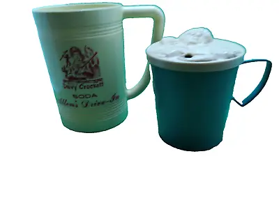 Davy Crockett Lot 2 Allen's Drive In Sippy Cup Mug Plastic Vintage • $31