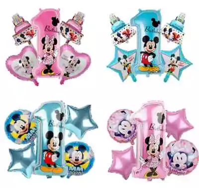 Minnie & Mickey Mouse Mouse Foil Balloon First Birthday Balloons Boy Girls • £3.41