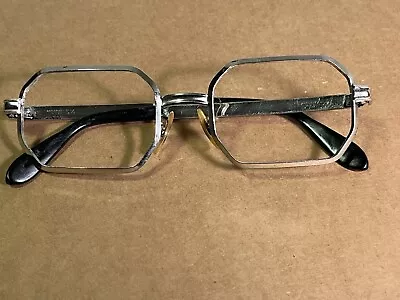 Vintage EYEGLASSES 1970s Very Jan Brady!  Retro Hippy Glasses Silver Mod • $17.97