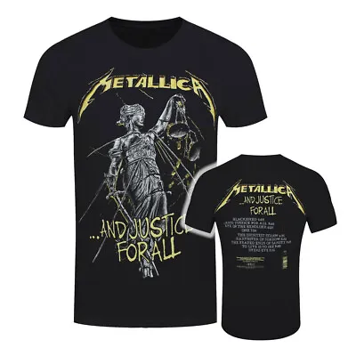 Metallica T-Shirt Justice For All Tracks Rock Band New Black Official • £15.95