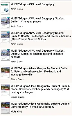 WJEC Eduqas AS A Level Geography Guide 1 2 3 4 5 6 And Revision Books New • £20