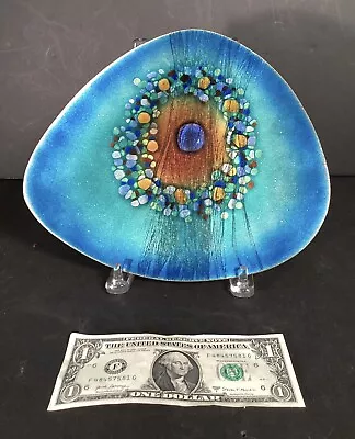 Colorful Vintage Copper Enamel Mid Century Modern Art  Plate/bowl • $25