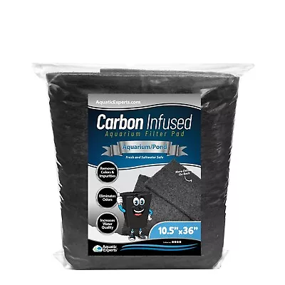 Carbon Infused Filter Pad Media For Crystal Clear Aquarium Tank - 38 -1/2 Thick • $19.99