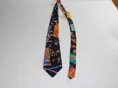 VINTAGE NICOLE MILLER SILK Mr. Peanut Planters Snacks HAND SEWN NECK TIE • $9.99