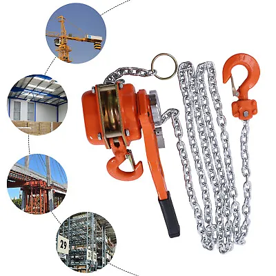 3/4Ton Lever Block Chain Hoist Ratchet Type Come Along Puller 2 Hooks 10FT Lift • $55.12