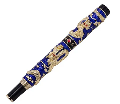 Jinhao Metal Calligraphy Pen Fountain Pen Vintage Double Dragon / Phoenix Gift • $9.39