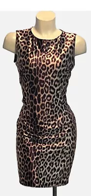 Moda International Women Bodycon Dress Satin  Medium Leopard Print Short  • $79.99