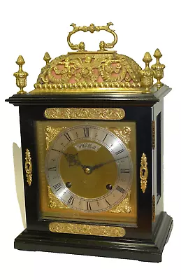 ELLIOTT 1/4 Striking Ebonised Basket Top Bracket Clock GOLDEN JUBILEE By GARRARD • $1860.60