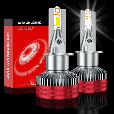 H1 LED Headlight Bulbs HZ High Low Beam Super Bright  6700K 30000Lumens 100w X2 • $29.99