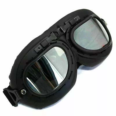 Retro Vintage Pilot Aviator Goggles Motorcycle For Harley Racer Cruiser Tinted • $16.11