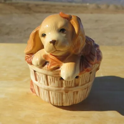 Avon Vintage 1983 Ceramic Dog Pomander Basket Of Fun INV 54255 • $17.50