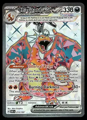 Pokemon TCG Charizard Ex 215/197 / Ultra Rare Full Art Obsidian Flames • $34.99