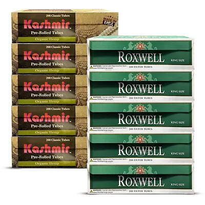 Roxwell Menthol Tubes & Organic Cigarette Tubes Combo Pack King Size 2000 Ct • $45.99