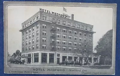 1933 Medford Oregon Hotel Medford Postcard & Cancel • $4.50