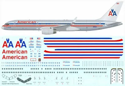 1/144 American Airlines Boeing 757-200 Screen Printed Decal • $17.75