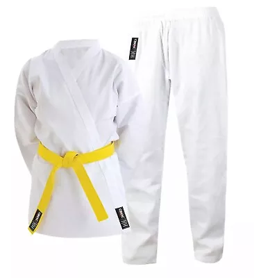 Cimac Karate Suit Adult Gi 7oz Uniform + White Belt Martial Arts Mens Womens • £26.99