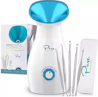 3-in-1 Nano Ion Facial Steamer + 5-Piece Stainless Steel Skin Set 30 Min Steam • $58.99