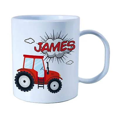 £10.99 • Buy Personalised Tractor Plastic Mug Children's Birthday Gift Juice Cup Any Name