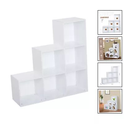 Storage Cabinet With 6 Cubes Closet Organiser With 3-Tier Shelf [WHITE] • £52.49