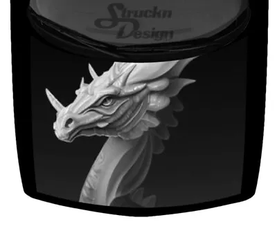 Side Grayscale Majestic Dragon Mystical Hood Truck Wrap Vinyl Car Graphic Decal • $141.93