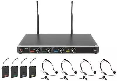 Quad UHF Beltpack/Lavalier Mics Wireless System NU4-N • £359.39