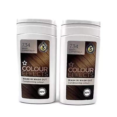 2 X Warm Copper Gold Colour Wash In Wash Out Conditioning Colour -7.34 • £11.40