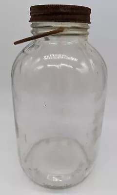 Vintage Duraglas Glass Jar W Handle Bail Owens-Illinois Lid 8 3/4  2980-C 20 4 • $19.45