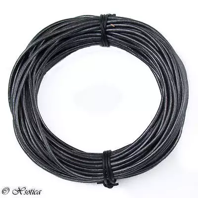 Gunmetal Metallic Gray Round Leather Cord 2mm 10 Meters (11 Yards) • $8.30