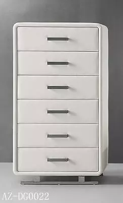 Dresser Leather Tall Cabinet Sideboards Chest Of Six Drawers White Colour New • £1233.08