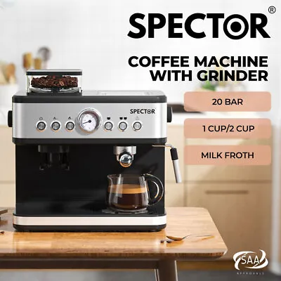 $399.99 • Buy Spector Coffee Machine Espresso Capsule 2 In 1 Maker Bean Grinder Flat White