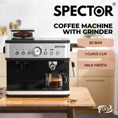 $399.99 • Buy Spector Coffee Machine Espresso Capsule 2 In 1 Maker Bean Grinder Flat White