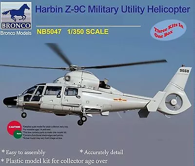  Bronco 1/350th Scale Harbin Z-9C Military Utility Helicopter Kit No. NB5047 • $11.19