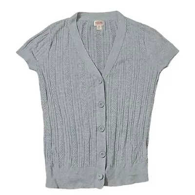 Mossimo Large Gray Short Sleeve Cardigan Sweater • $25