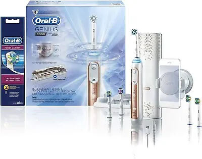 $366.24 • Buy Oral-B Genius 9000 ROSE GOLD Electric SMART Toothbrush Floss Action Heads Bundle