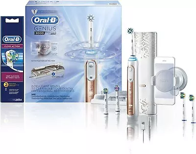 Oral-B Genius 9000 ROSE GOLD Electric SMART Toothbrush Floss Action Heads Bundle • $503.41