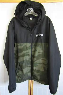 Independent Trading Company Logo Nylon Green Camo Men's Hoodie Jacket Size L • $12.99