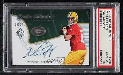 2008 SP Authentic Authentics Signatures Matt Flynn PSA 10 GEM MT Rookie Auto RC • $47.40