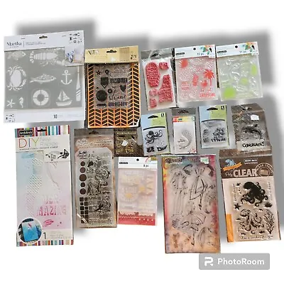 15 Piece Stamp+ Stencils Lot - All New Martha Stewart Jim Holtz Recollections • $39.99