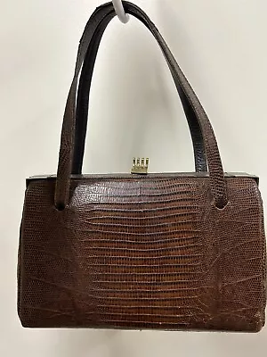 Vintage Alligator Bonton Bags Co. Purse Handbag Small 1940-1950’s • $25